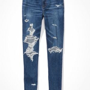 American Eagle Outfitters Ripped Blue Skinny Jeans